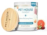 One Fur All 100% Natural Soy Wax Candle, 20 Fragrances - Pet Odor Eliminator, 60-70 Hrs Burn Time, Non-toxic, Eco-Friendly Reusable Glass Jar Scented Candles – Pet House Candle, Sunwashed Cotton