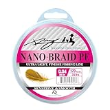 Ultra Slim Braided PE Fishing Line, Strong Knot Strength, Deign for Ultra Light Freshwater Fishing, Come with 3lb Test or 5lb Test, 170Yds Each Spool (Pink, 0.04mm-3Lbs)