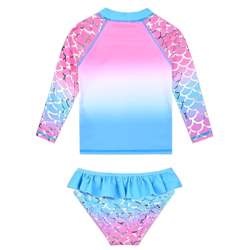 Image of QPANCY Girls Rash Guard Swimwear Swimsuit Bathing Suits UPF 50+ Sun Protection