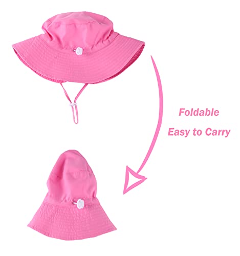 Saniripple Baby Sun Hat Upf 50+ Sun Protection Adjustable Wide Brim Bucket Toddler Hat Beach Hats For Baby Enjoy The Summer Pink #1 9-24 Months #TOP3