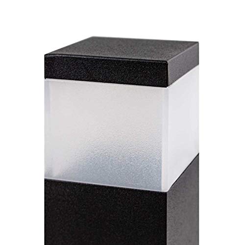 Poste luminária jardim balizador 50cm E27 preto + LED 12W branco frio st222