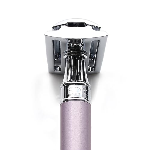 Edwin Jagger Navalha de segurança de borda dupla, urze, cabo longo, 5 lâminas