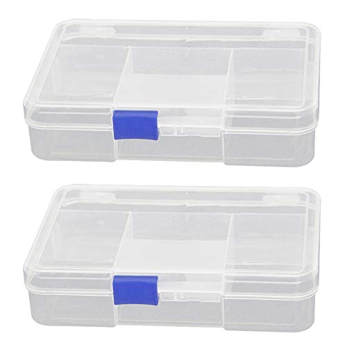 MroMax PP Component Storage Box 145x100x32mm Plastic Organizer Container 5 Fixed Grids Tool Boxes for Electronic Component Small Accessories Transparent Color 2Pcs MroMax PP Component Storage Box 145x100x32mm Plastic Organizer Container 5 Fixed Grids Tool Boxes for Electronic Component Small Accessories Transparent Color 2Pcs