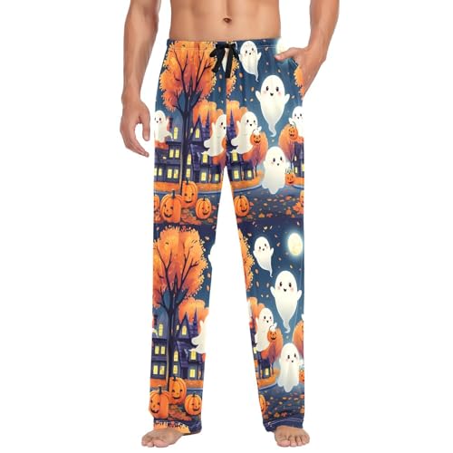 Friendly Spirits Men's Cotton Pajama Pants with Pockets and Drawstring Comfortable and Stylish,S