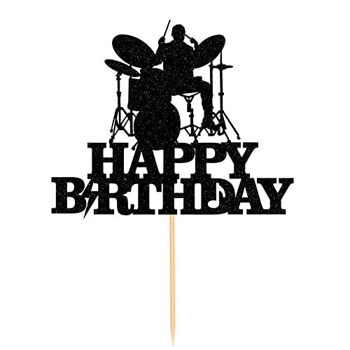 Wrackkiar Drum Kit Happy Birthday Cake Topper-Drum Set Cake Topper For Music Theme Party For Rock Roll Drummer Party Decor #TOP1