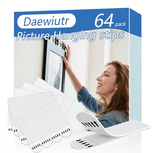 32-Pairs (64 Strips) Picture Hanging Strips Heavy Duty, Adhesive Poster