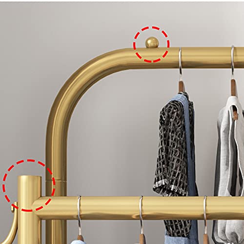 Portant vêtements double doré pour optimiser l'espace et suspendre les pulls - 7