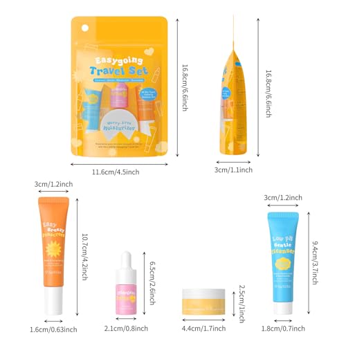 Grospe Hydrating Skin Care Set Travel Kit,4 Piece Skincare Essentials Set Mini Travel Size,Travel Friendly Face Routine Set for Women and Teenage Girls- Travel Essentials Gift Set