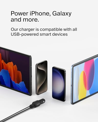 Image of Belkin BoostCharge 42W Car Charger with USB-C to C Cable