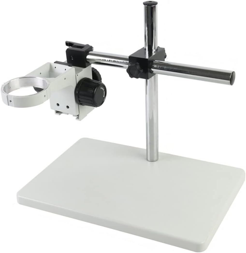 Microscope Accessories Kit Lab Adjustable Boom Table Working Stand Holder 76mm Ring Holder Adjustable Metal Arm Microscope Slides(8)