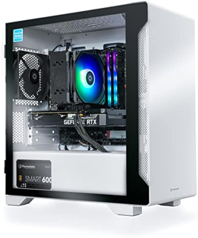 Thermaltake LCGS Glacier i3510 CPU Gaming Desktop (Intel Core™ i5-10400F, ToughRam Z-ONE 3600Mhz 16GB RGB Memory, NVIDIA GeForce® RTX 3050, 1TB M.2 NVMe, Win 10 Home) S1GL-B560-350-LCS,White
