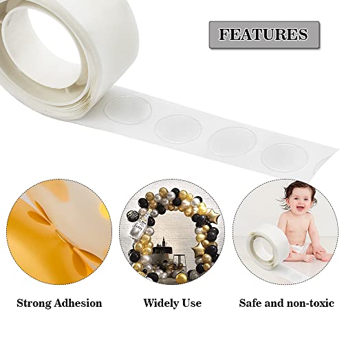 400 Pcs Points Balloon Glue Removable Adhesive Point Tape, 4 Rolls Double Sided Tape For Crafts Balloon Tape Glue Tape Sticky Tack Clear Glue Points For Wedding Birthday Graduation Party Decoration - Image 7