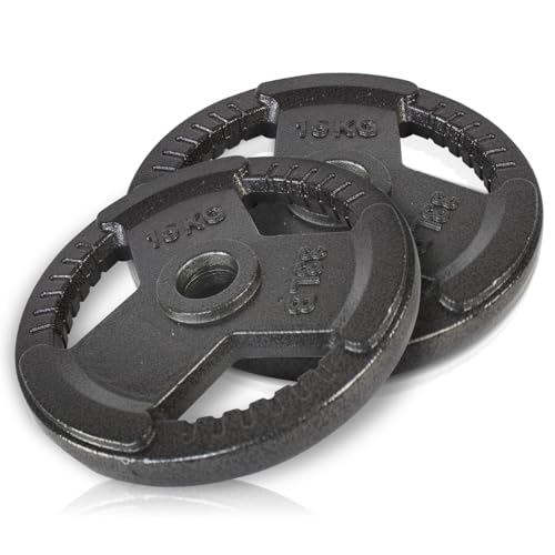 wuuhoo® Gusseisen Hantelscheiben Troy 30mm Bohrung, Langhantelgewichte 2er...