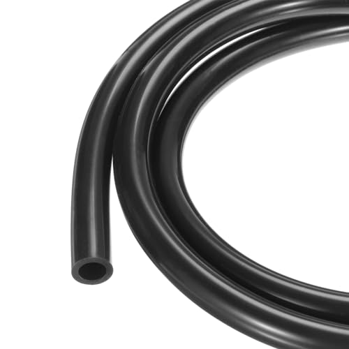 Image of 1m(3.3ft) 9.5mm(3 /8 inch) ID x 14.3mm(9 /16 inch) OD Silicone Tubing Black Industrial Plastic Tubing Pure Silicone Hoses for Pump Siphoning Draining Irrigation Brewing