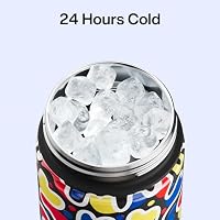 ENCOOL Insulated Water Bottle with Straw Stainless Steel Water Bottle, Leak-Proof, BPA-Free, Double Wall Vacuum Keeps Cold for 24 Hours for Sports, Travel, School (26 oz, Midnight Pop) — image 4