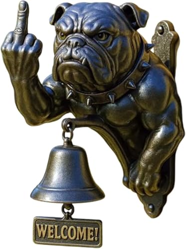 Bouledogue en fonte véritable pour une sonnette de porte rustique et durable - 2