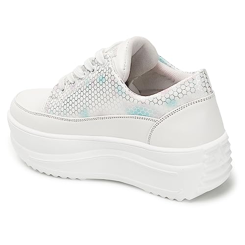 Image of Vendoz Women Casual White Multicolor Sneakers
