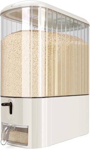 Image of Polyethylene Terephthalate (PET) Rice Dispenser, 6-Grid Moisture-Proof Cereal Dispenser, Countertop Sealed Food Storage Containers, Transparent Grain Dispenser Food Can Home