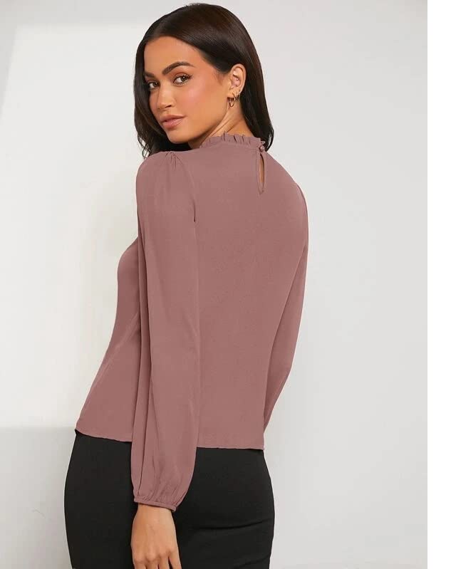 Image of FNOCKS Women's Plain Round Neck Long Sleeve Slip On Cotton Top