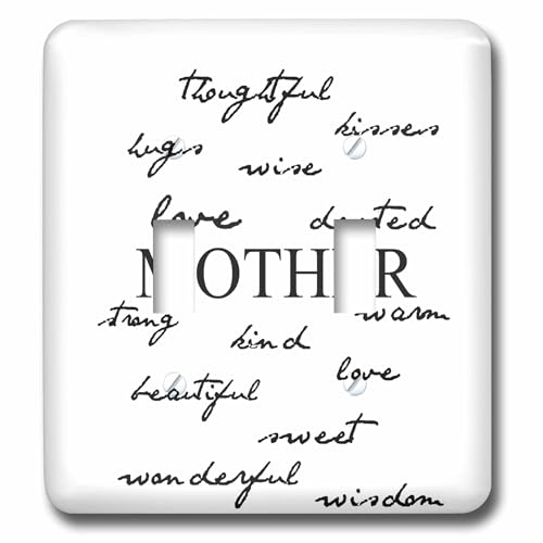 Double interrupteur à baïonnette 3dRose lsp_47767_2 plaque murale décorative Mom