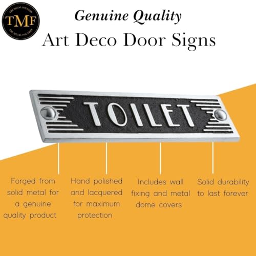 The Metal Foundry Toilet Metal Door Sign. Art Deco Style Home Decor Accessories Door Or Wall Aluminium Plaque. Handmade In England - Image 3