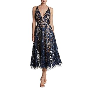 Dress-the-Population-Womens-Blair-Plunging-Fit-and-Flare-Midi-Dress