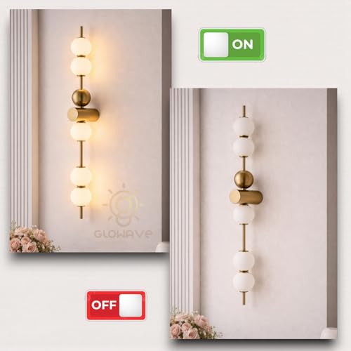 Image of Glowave Modern Vertical Multi Acrylic Ball Lights with Sleek Metal Body - Tricolor (603 /GD)