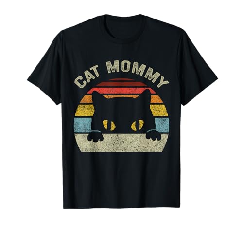 Cat Mommy Women Vintage Black Cats T-Shirt