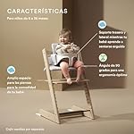 Trona Tripp Trapp de Stokke, Natural - Incluye Silla + Baby Set 2 para Niños de 6 a 36 Meses - Ajustable, Ergonómica y Fácil de Limpiar 4 Trona Tripp Trapp de Stokke, Natural - Incluye Silla + Baby Set 2 para Niños de 6 a 36 Meses - Ajustable, Ergonómica y Fácil de Limpiar