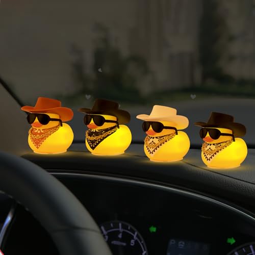 image for wonuu Rubber Duck with Light, Mini Ducky with Sunglasses Bandana Neckl