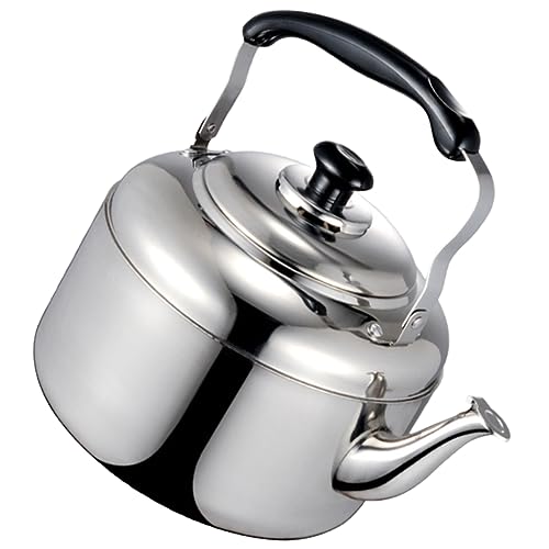 UPKOCH Hervidor Silbante de Acero Inoxidable 4L Tetera Gruesa para Cocina para Inducción y Gas Fácil de Limpiar Adecuado para Preparar Té y Calentar Agua