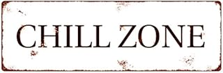 Interluxe METALLSCHILD Shabby Vintage Blechschild CHILL Zone Entspannen Wellness Relax