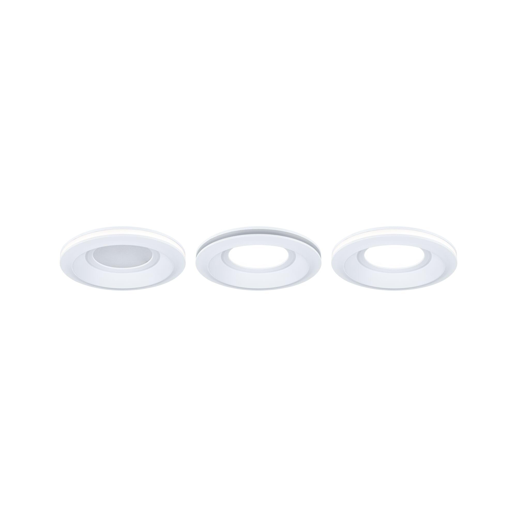 Paulmann 92248 LED Einbauleuchte Sormus IP65 rund 100mm 3x4,8/1,5W 560lm / 180lm 230V 3000K Weiß
