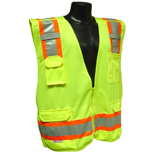 Radians SV46G5X Class 2 Breakaway Survey Safety Vests, Two Tone Green, 5 Extra Large
