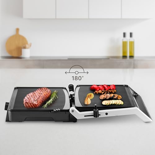 Miniatura 2 de Ufesa Grill Eléctrico Jaya 2000w Sandwichera, Plancha Cocina Eléctrica Y Parrilla, Apertura 180 , Temperatura Regulable, Placa Superior Adaptable En Altura, Placas Antiadherentes, Fácil Limpieza