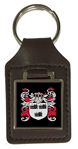 Porte-clés en cuir marron gravé pour trousseau de clés maison