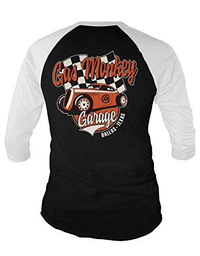 Gas Monkey Garage Shirt Baseball Racing Logo Nuovo...