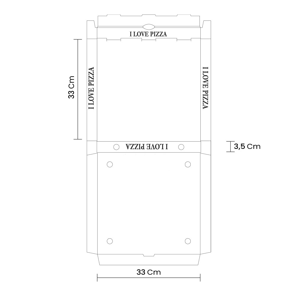 Confezione 100 Scatole Pizza Cartoni Pizza Box 33x33 Chiusura Americana Contenitori Alimentari Porta Pizza Asporto Ristoranti Pizzerie Cartone Alimentare Ecologico