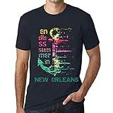 Homme Tee-Shirt Un Été sans Fin À La Nouvelle-Orléans – Endless Summer in New Orleans – T-Shirt Graphique Éco-Responsable Vintage Cadeau Nouveauté Marine 5XL
