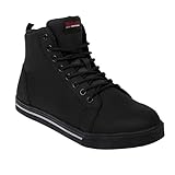 Slipbuster Microfibre Safety Hi Top Boots Matte Black - SAFETY Jogger Boot, Comfortable Antibacterial Work Shoe Utility Footwear BA061-37