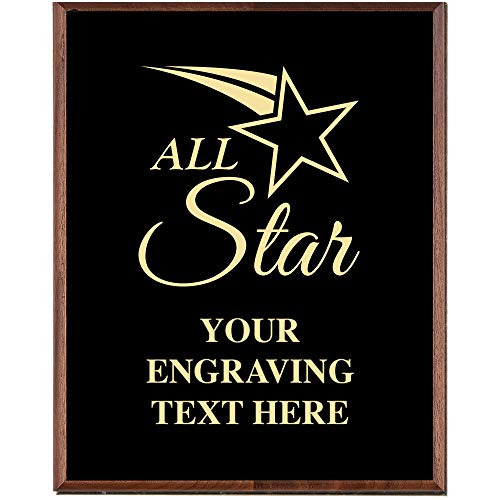 Corporate Above And Beyond Plaques - 7 x 9 All Star Gold Etched Recognition Trophy Plaque Award