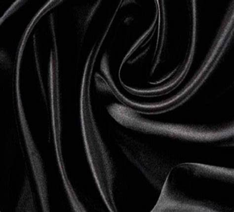 Tissu satin de soie noir de jais 200g m² au mètre 137,2 cm