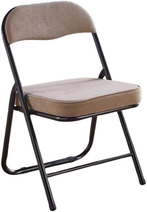 Ergonomic Foldable Chair with Thick Sponge Cushion, Comfortable Corduroy Seat, Quick 3-Second Fold for Home Office, School & Space-Saving (Pink & Silver)