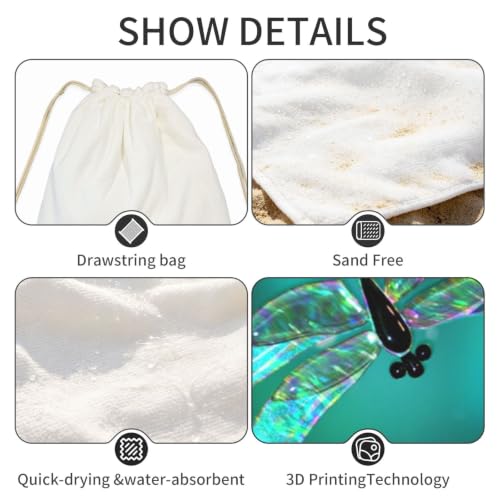 Serviette de plage anti sable et compacte pour voyager léger sans encombrement - 5