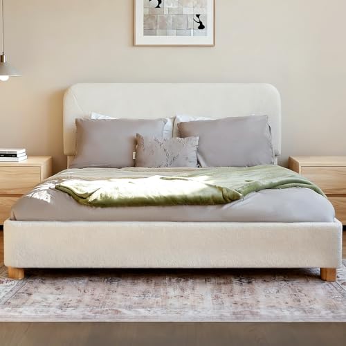 BERRY NEST Queen Cloud Bed Frame with Adjustable Headboard