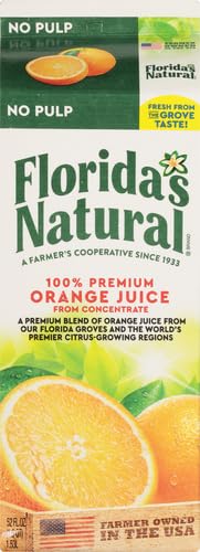 Florida's Natural, Orange Juice No Pulp, 52 Fl Oz