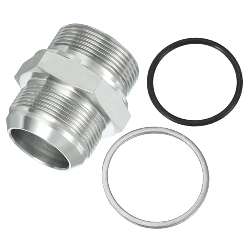 Image of PATIKIL Hex Reducing Nipple Connectors Pipe Adapter 1 7 /8 inch Male 37 Flare JIC x 1 1 /2 inch g Male, Pipe Fitting Reducer Nipple Adapter Plated Steel Hydraulic Fitting