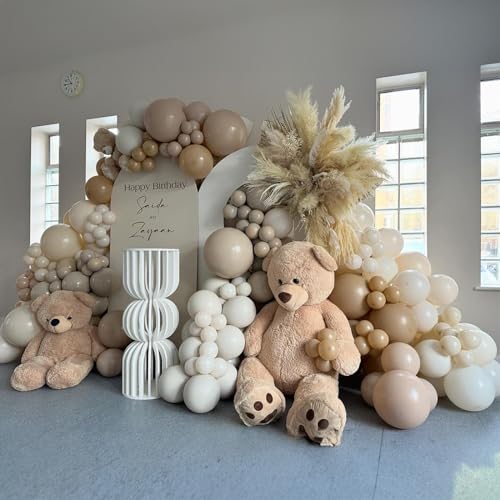 Image of White Sand Latex Party Balloons 12 Inch Beige Cream Balloons Gender Reveal