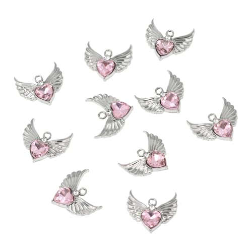Yueton Angel Wing Heart Charms Image
