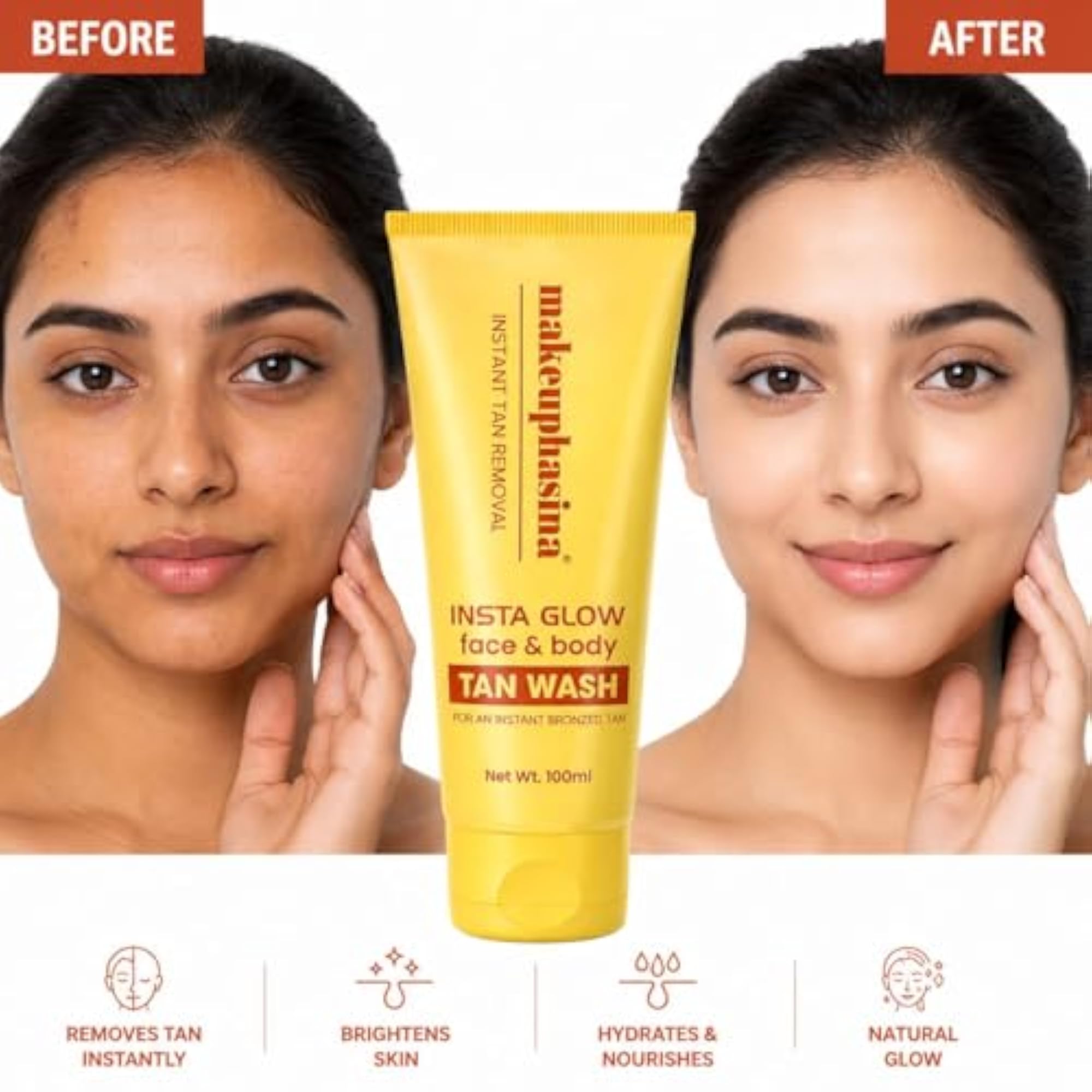Insta Glow Face & Body Tan Wash for Instant Bronzed Tan